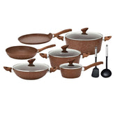 12pcs granite cookware set in white background